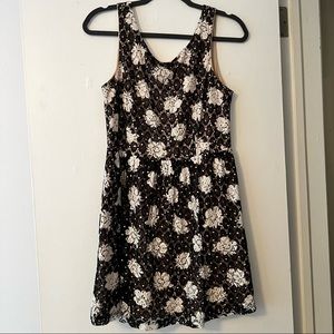 Black & White Lace Cocktail Dress